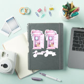 Pink Floral Phone Booth | Zoet 16 Sticker (iPad Cover)