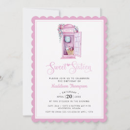 Pink Floral Phone Booth | Zoete 16 Uitnodiging