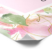 Pink Floral Photo Graduation Party Welcome Sign Poster (Hoek)