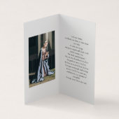 Pink Floral Photo Memorial Funeral Prayer Card Visitekaartje (Binnen)