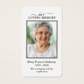 Pink Floral Photo Sympathie Funeral Prayer Card Visitekaartje (Voorkant)