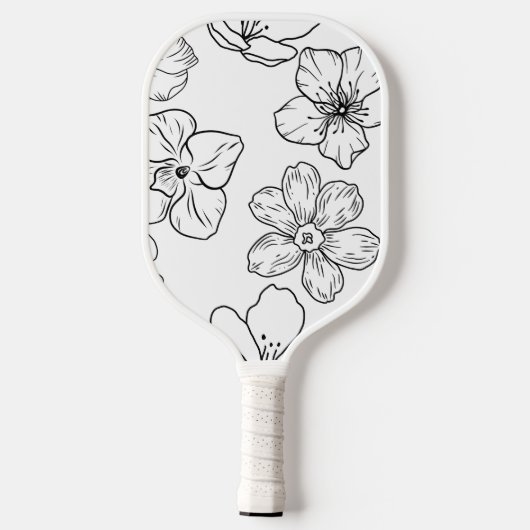 Pink Floral Pickleball Paddle (Achterkant)