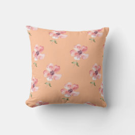Pink Floral Pillow – Orange Pastel Pattern Kussen
