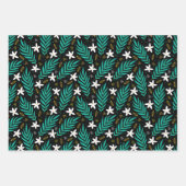 Pink Floral Plant Pattern Inpakpapier Vel (Voorkant 3)