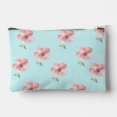 Pink Floral Pouch – Blue Pastel Pattern Etui (Achterkant)