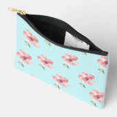 Pink Floral Pouch – Blue Pastel Pattern Etui (Open)