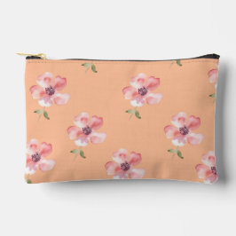 Pink Floral Pouch – Orange Pastel Pattern Etui