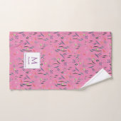 Pink Floral PRECIES TO GOD Monogram Handdoek (Handdoek)