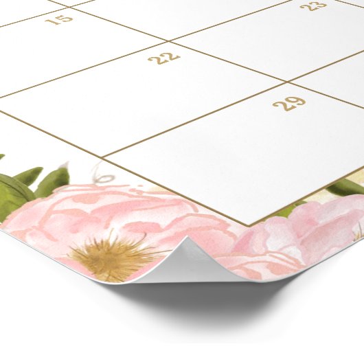 Pink Floral Princess Guess Baby's Aankomst Spel Poster (Hoek)