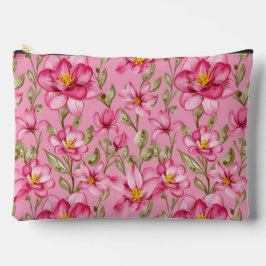 Pink Floral Print Cosmetic Bag Etui