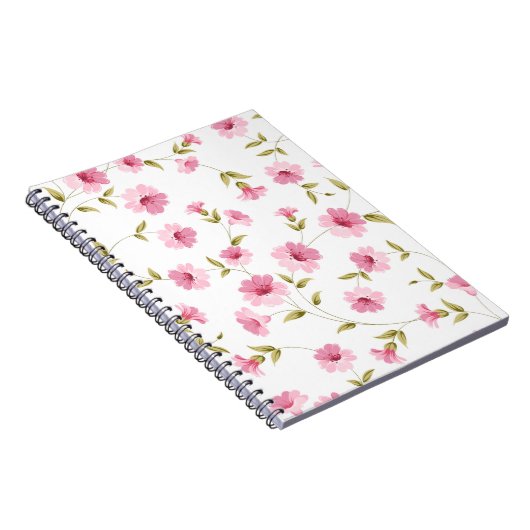 Pink Floral Print Notitieboek (Rechterzijde)