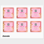 Pink Floral Product Packaging Labels Custom Logo (Vel)
