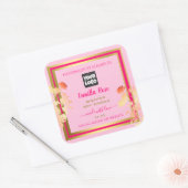 Pink Floral Product Packaging Labels Custom Logo (Envelop)