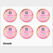Pink Floral Product Packaging Labels Custom Logo (Vel)