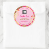 Pink Floral Product Packaging Labels Custom Logo (Tas)