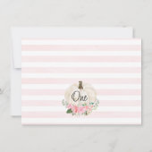 Pink Floral Pumpkin Foto Birthday Hartelijk dank Kaart (Achterkant)