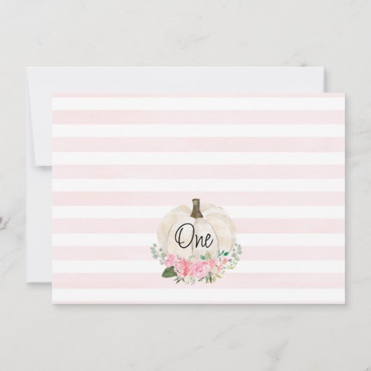 Pink Floral Pumpkin Foto Birthday Hartelijk dank Kaart (Achterkant)