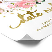 Pink Floral Pumpkin Herfst Datum Nachttekening Poster (Hoek)