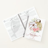 Pink Floral Pumpkin Herfst Vrijgezellenfeest Recip Notitieboek (Binnen)