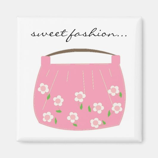Pink Floral Purse Magneet (Voorkant)