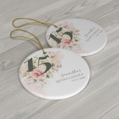 Pink Floral Quinceanera 15th Birthday Greenery Keramisch Ornament