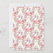 Pink Floral Quinceañera Elegant Celebration 15 Kaart (Achterkant)