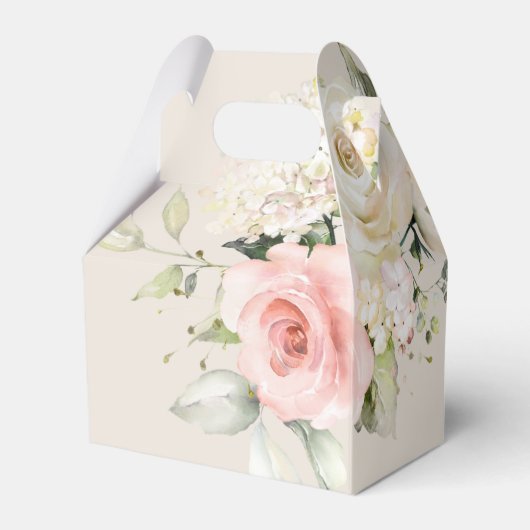 Pink Floral Quinceanera Greenery 15e verjaardag Bedankdoosjes (Achterkant)