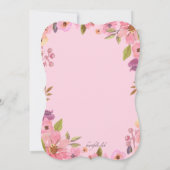 Pink Floral Quinceañera Kaart (Achterkant)