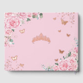 Pink Floral Quinceañera Quince 15 XV Rose Gold Gastenboek (Achterkant)