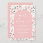 Pink Floral Quinceanera Uitnodiging (Voorkant / Achterkant)