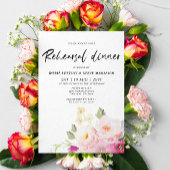 Pink Floral Rehearsal Dinner Kaart