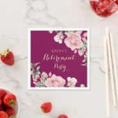 Pink Floral Retirement Party Servet (Insitu)