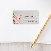 Pink Floral Return Address Labels | Botanical