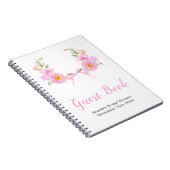 Pink Floral Ribbon Bridal Shower Guest Book Notitieboek (Rechterzijde)