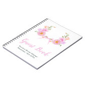 Pink Floral Ribbon Bridal Shower Guest Book Notitieboek (Linkerzijde)