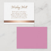 Pink Floral Roos Gold Weddenschap Informatiekaartje (Voorkant / Achterkant)