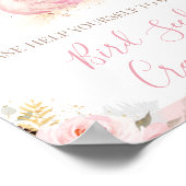 Pink Floral Roos Princess Swan 1st Birthday Sign Poster (Hoek)