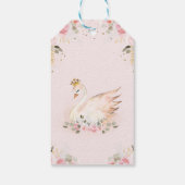 Pink Floral Roos Princess Swan Birthday Gift Label Cadeaulabel (Achterkant)