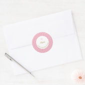 Pink Floral Rozen Pattern Jewish Star van David Ronde Sticker (Envelop)