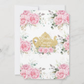 Pink Floral Rozen Vrijgezellenfeest High Tea Party Kaart (Achterkant)