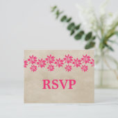 Pink Floral  RSVP Briefkaart (Staand voorkant)
