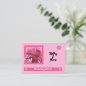 Pink Floral RSVP Mini Response Informatiekaartje (Staand voorkant)