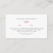 Pink Floral Salon Appointment Card Visitekaartje (Achterkant)