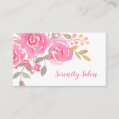 Pink Floral Salon Appointment Card Visitekaartje (Voorkant)