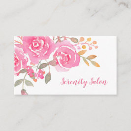Pink Floral Salon Appointment Card Visitekaartje