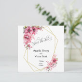 Pink Floral Save the Date Invitation (Staand voorkant)