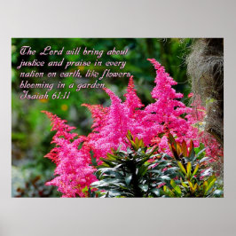 Pink Floral Scripting Verse Inspirerend Poster
