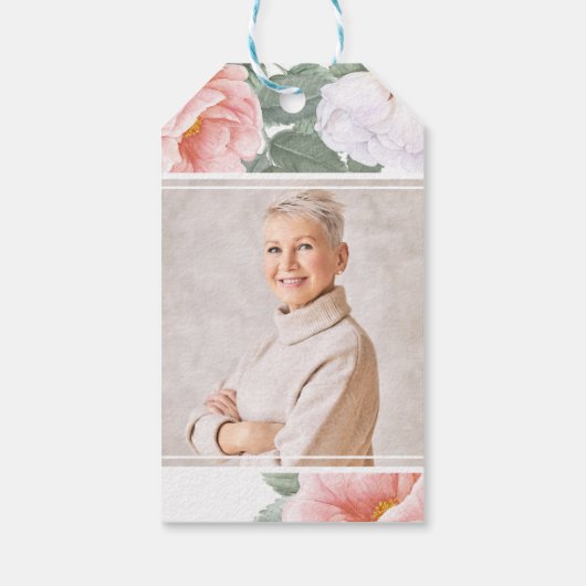 Pink Floral Seed Packet Memorial Cadeaulabel (Achterkant)