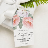 Pink Floral Seed Packet Memorial Cadeaulabel