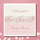 Pink Floral Shabby Chic Christian Baby Shower  Servet